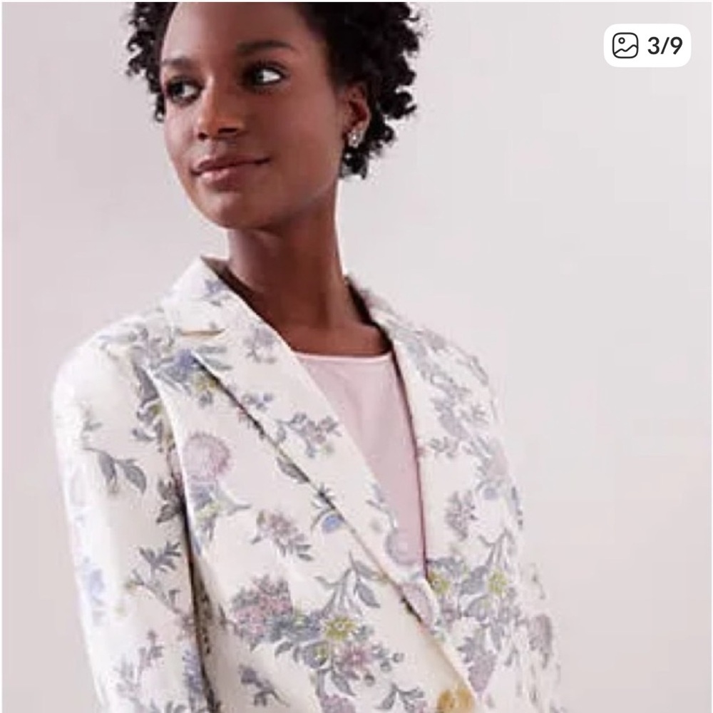 LOFT Cream Floral Blazer